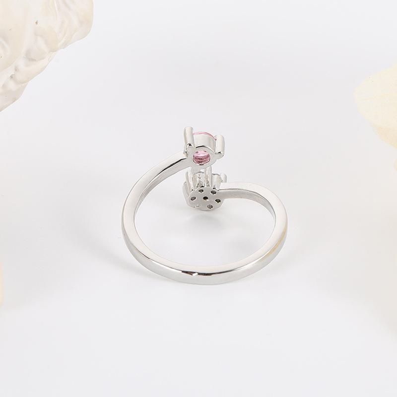 Chic Style Fashionable New Arrival Style, Sweet Temperament, Versatile Open Ring, Women'S Adjustable Inlaid Cubic Zircon RingFashion Finger Ring