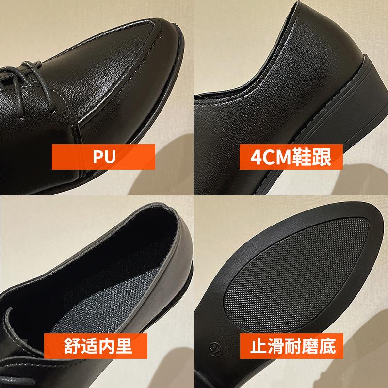 Spring and Autumn Large Size Small Leather Shoes Women's Shoes Flat Bottom Pointed Retro Casual Versatile British Style Light Business Style