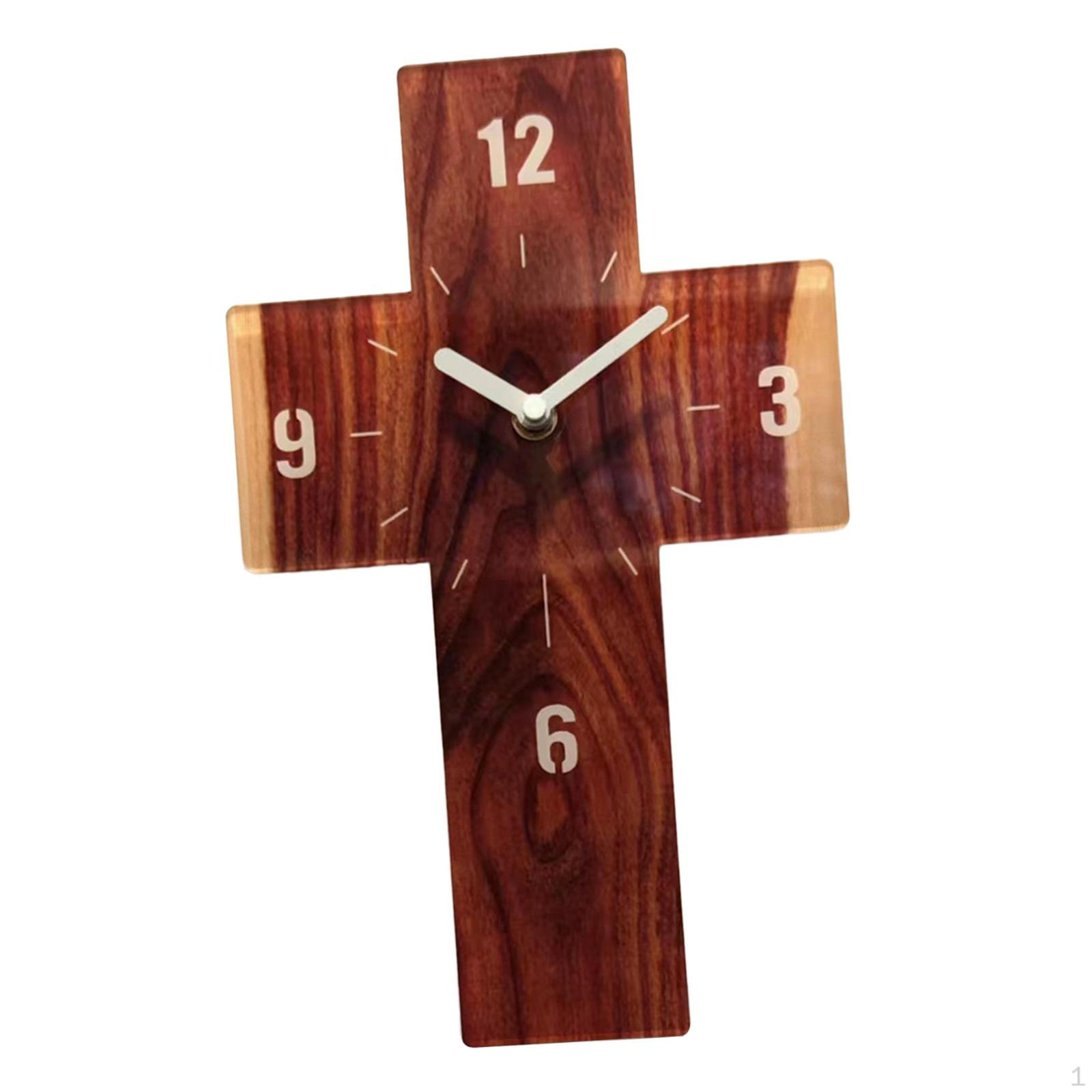 

Современные настенные часы с крестообразным дизайном - элегантный домашний акцент коричневый