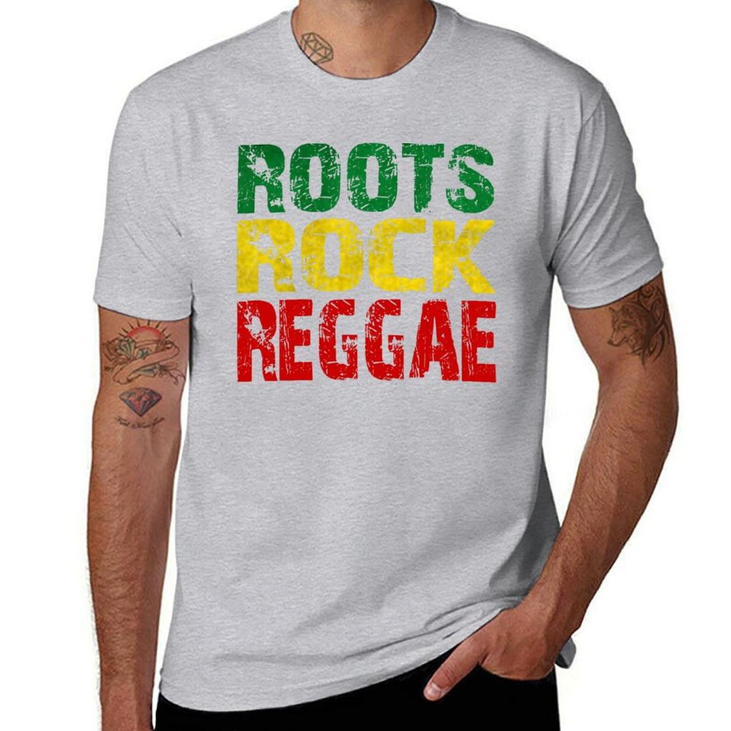 ROOTS ROCK REGGAE T-Shirt Vintage Cute Tops Customizeds Mens Clothes