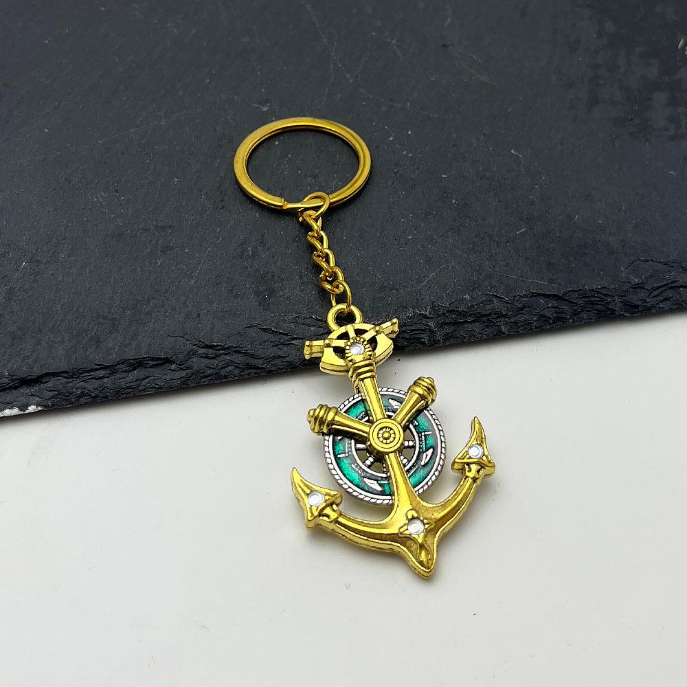 Retro Rotatable Anchor Pendant Keychain for Men & Women - Stylish Accessory for Bags & Cars