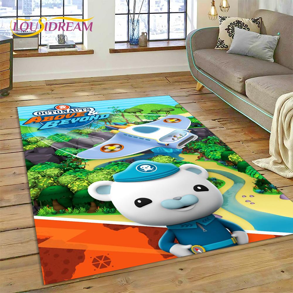 3D kreslený koberec The Octonauts Barnacles, Koberec do obývacího pokoje, ložnice, k pohovce, rohožka, Dekorace, Dětská protiskluzová podlahová rohož