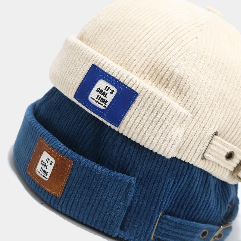 Melounový manšestr Klobouk s nápisy pro muže a ženy na začátek podzimu