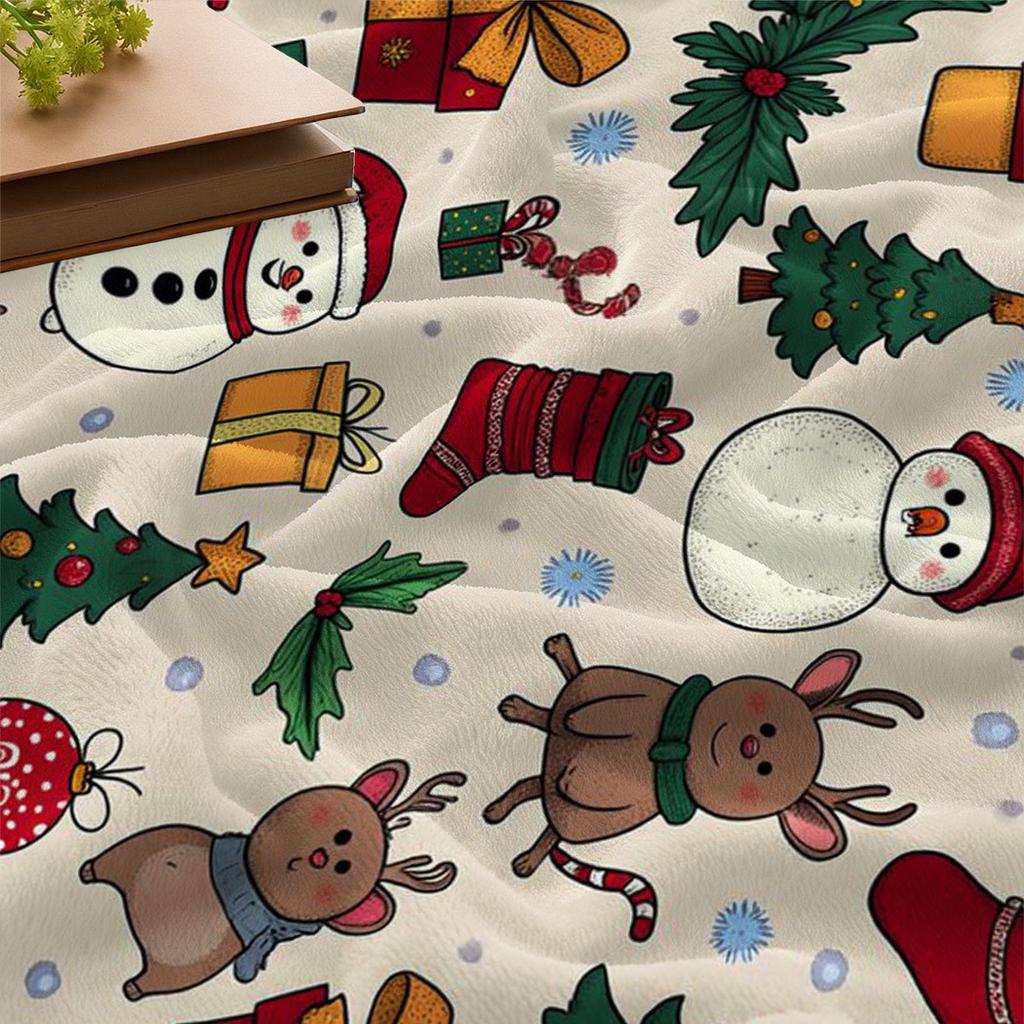 Christmas patterns Printed Blanket for Sofa Bed Travel Camping Living Room Office Conditioning Blanket for All Seasons Gifts