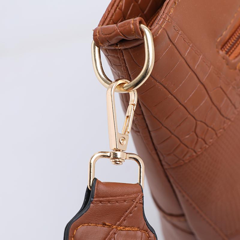 Stitching Women's Bag PU Shoulder Bag Bucket Bag