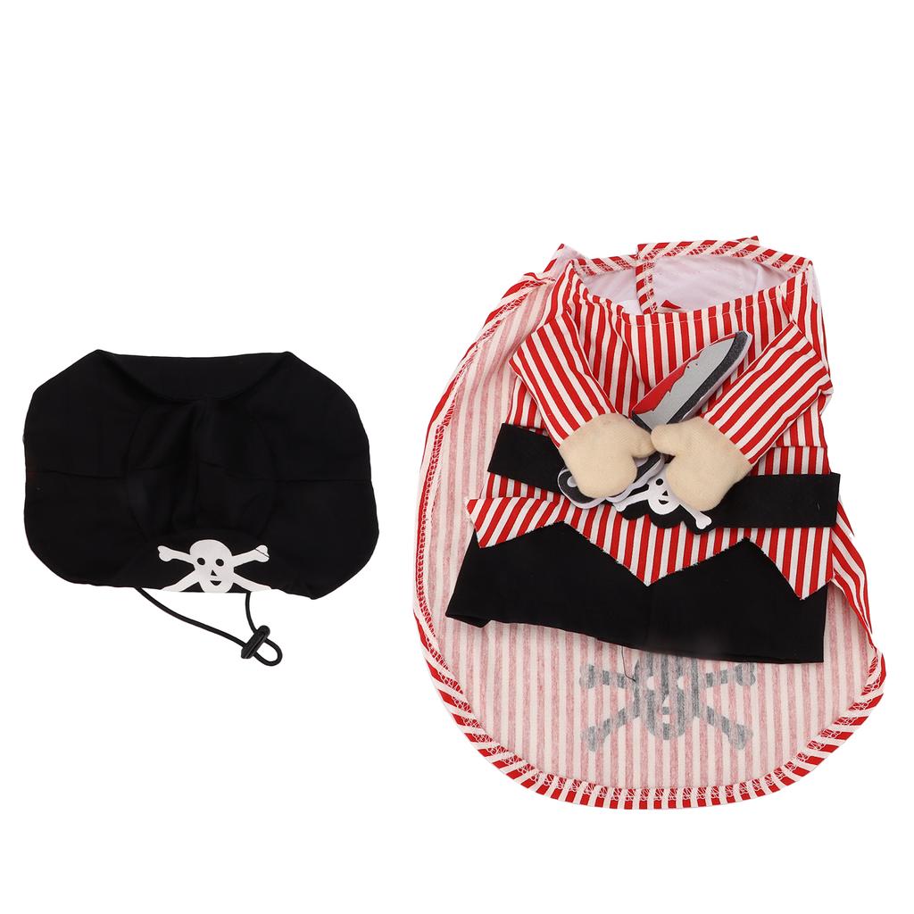 Pirate Pet Costume Set Festive Fun Dress Up Party Cosplay Pet Outfit Suitable for Dogs and CatsS