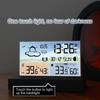 Drahtlose Wetterstationsuhr, digitales Thermometer-Hygrometer mit Wettervorhersage und Mondphasen-LED-Thermometer-Hygrometer