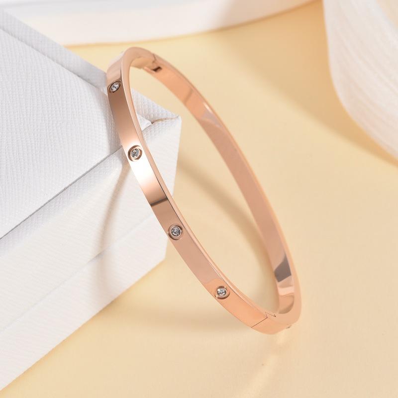4MM Diamond Buckle Bracelet, Light Luxury High-end Jewelry