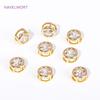 18K Gold Plated Brass Beads Separators,Round/Heart with Zircon Spacer Beads,Separators For Beads,DIY Jewelry Making Accessories