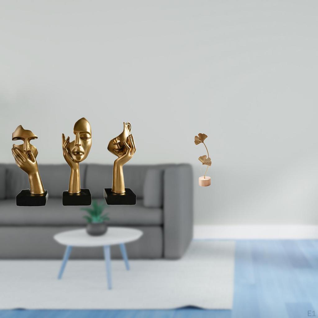 Resin Thinker Statues Tabletop Decorations Abstract Art Sculptures for Office Bookshelf Living Room