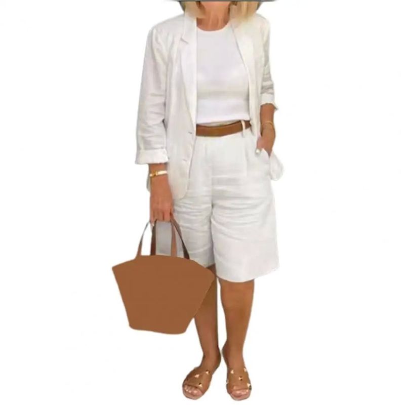 

Cardigan Top Shorts Suit Two-Piece Set Cardigan Top Shorts Suit Two-piece Set WHITE 3XL