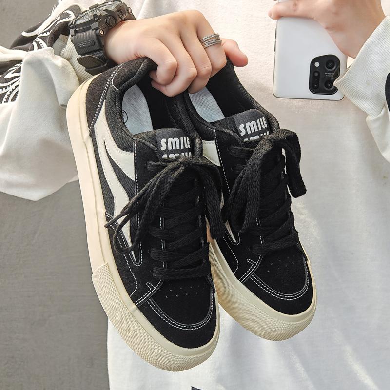 Men's Classic Fashion Low Top Skateboarding Breathable Canvas Sports Shoes Students Boys Male Trending Comfortable Soft Sole Running Gym Sneakers
