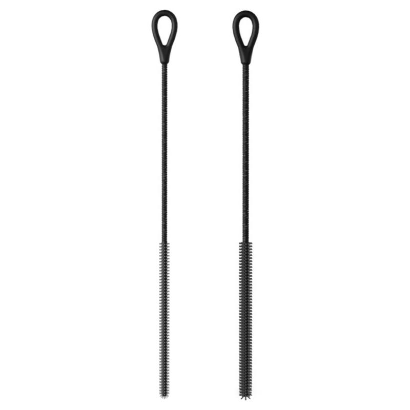 2Pcs Silicones Straw Cleaning Brush Set with Bendable Steel Safe
