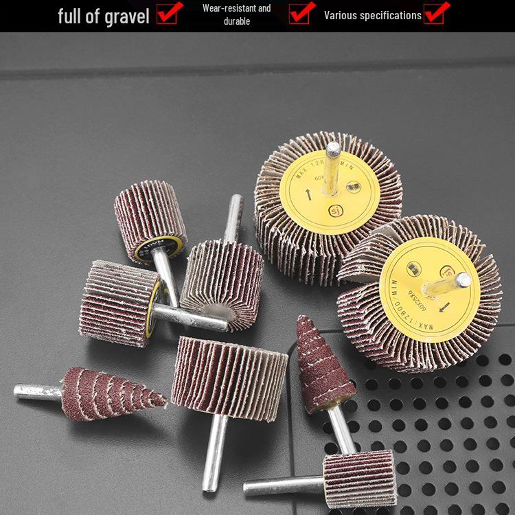 Schaftmontiertes Lamellenschleifrad Schleifpapier Schleifmittel für Metall- & Holzpolitur