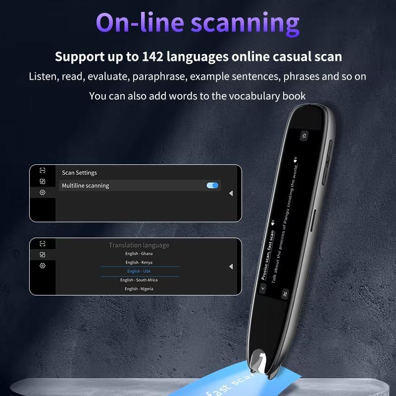 Scan Translation Pen 142 Languages Dyslexia Aid Text To Speech Scanner Pen 10Offline Languages for Students Learners Portable International Dictionary