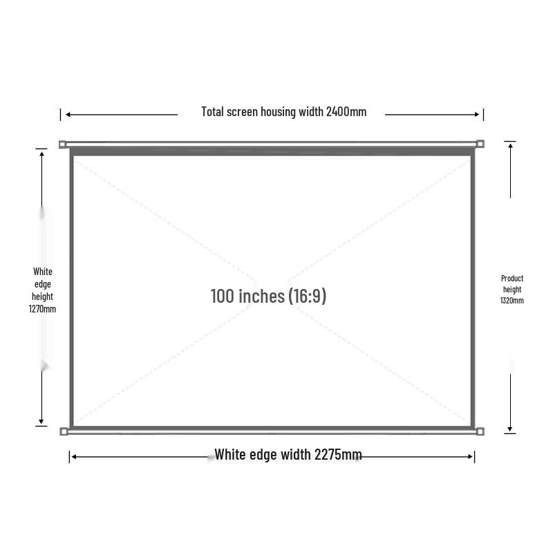 Deli 100-inch 16:9 White Matte Projector Screen