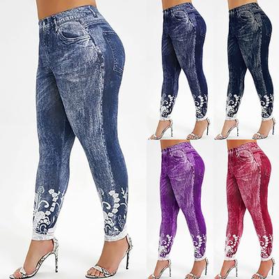 Women Printed Yoga Fitness Leggings Running Gym Stretch Sports Pants Trousers
