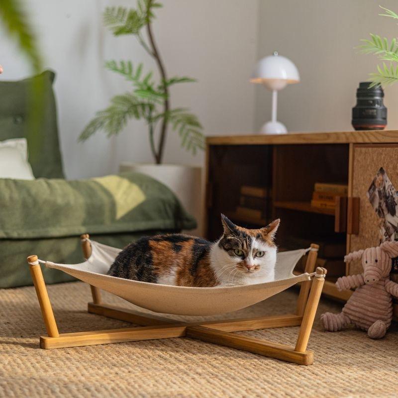 Removable Cat Loft Bed Wooden Wear-Resistant Cat Hammock Pet Hammock Space Saving Hammock Cat Bed