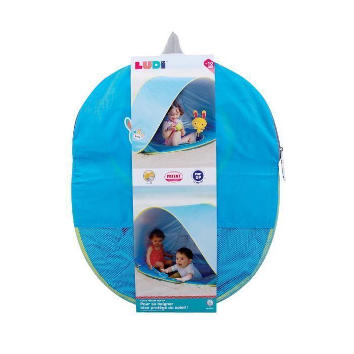LUDI Tente de plage et piscine pour bébé - en tissu avec protection UV 50 - dès 10 mois