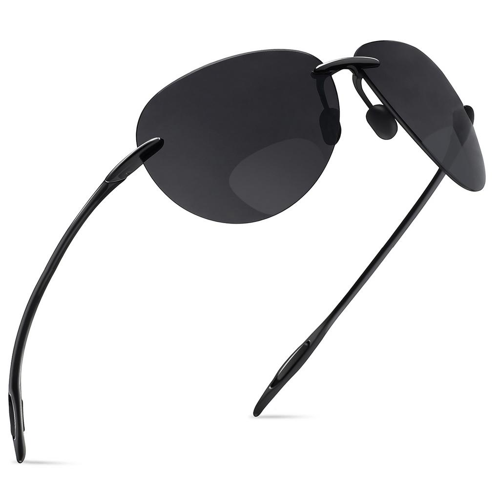 MAXJULI Men sunglasses Classic UV400 Fashion Driving Sports Unbreakable Rimless Design Oval Male for Women's TR90 Material Frame Sun Glasses 8008