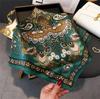 Fashion Paisley Print Luxury Brand Silk 70cm Square Scarf Women Satin Shawls Neckerchief Wrap Scarves Bandana Hair Hjiab Floral