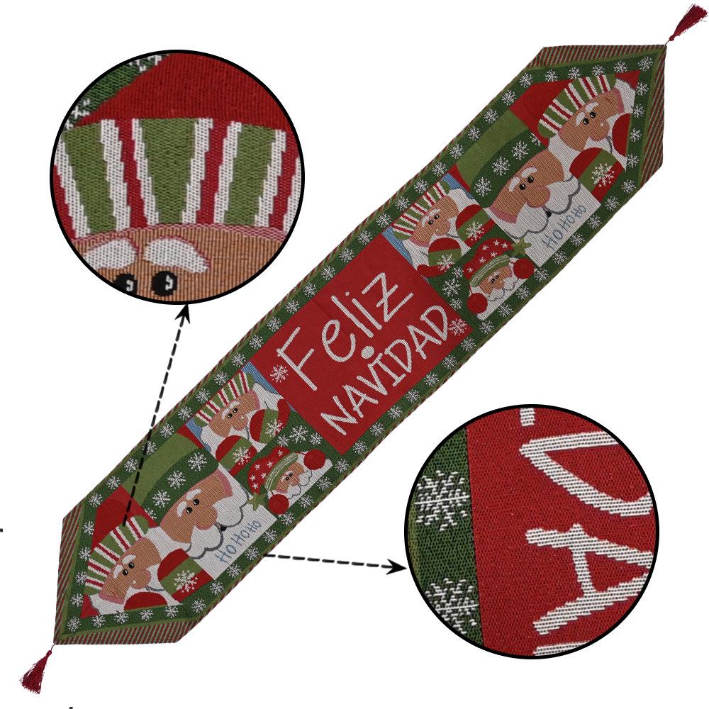 New Christmas Themed Knitted Tablecloth Decorative Items with Creative Design Printed Retro Cute Table Mat Ornaments