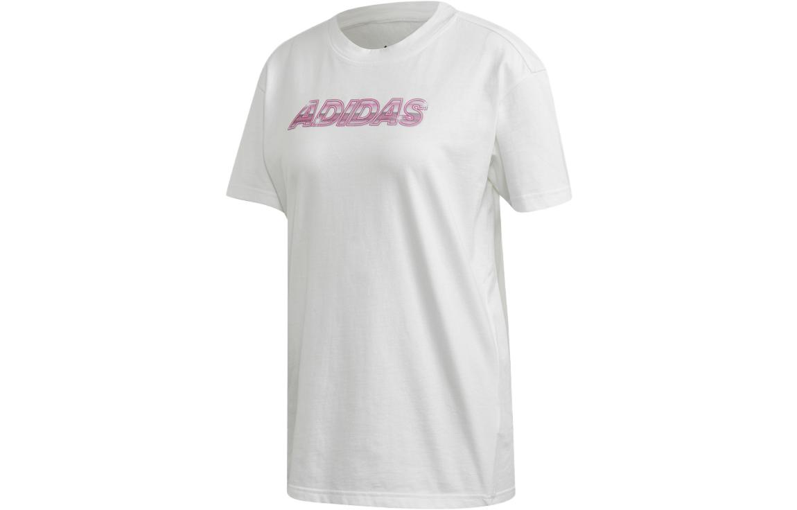 

Adidas T Shirts Women s White Crew Neck Moderate Straight Fit FJ5014 L