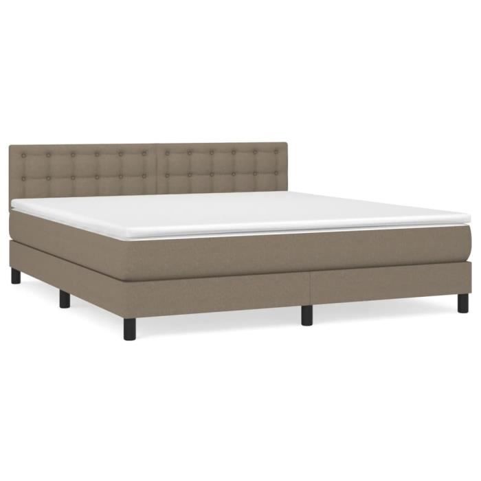 3140389 vidaXL Divan Bed with Mattress Taupe 160x200 Cm Fabric