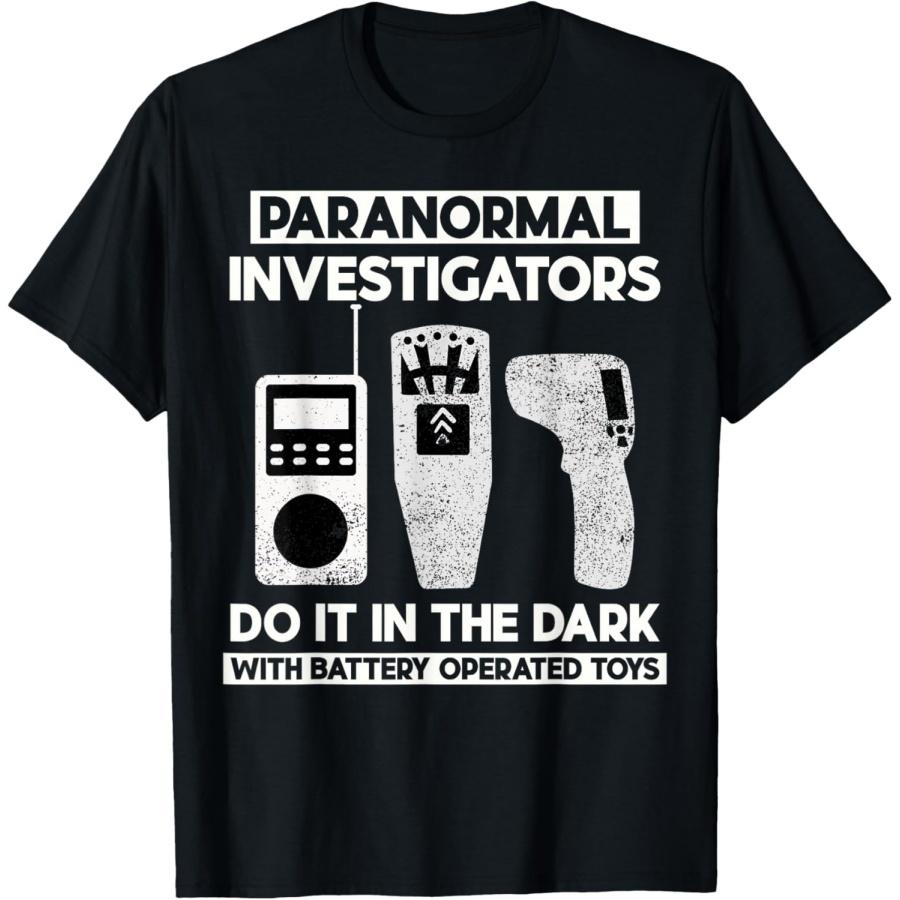 Funny Paranormal Investigator Ghost Hunting Battery Operated T-Shirt S чёрный
