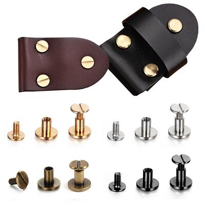 10 Zestawów Metalowe Nity Podwójne Kolanko Pasek Nity z Płaską Główką Nity do Bagażu Skórzane Nity Śruby Sprzęt do Rękodzieła DIY Materiały do Szycia