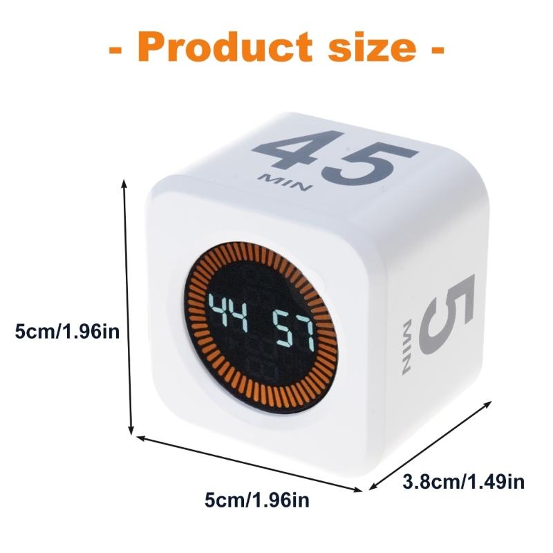 Gravities Sensors Countdown Study Timer with LED Display Rechargeable Cubes Shape Digital Timer Time Management Tool