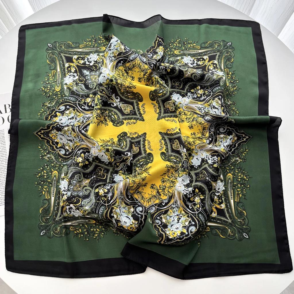 70*70Cm Luxury Design Square Hair Scarf For Women Hijab Small Neck Tie Hand Wrist Kerchief Female Headband Foulard