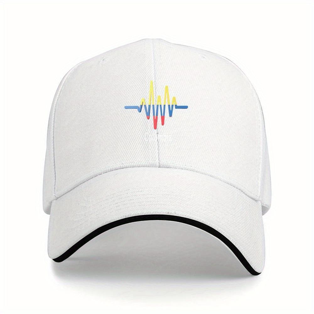 Colombia Heartbeat Flag Colors Print Baseball Cap Polyester Adjustable Outdoor Sports Hat Unisex