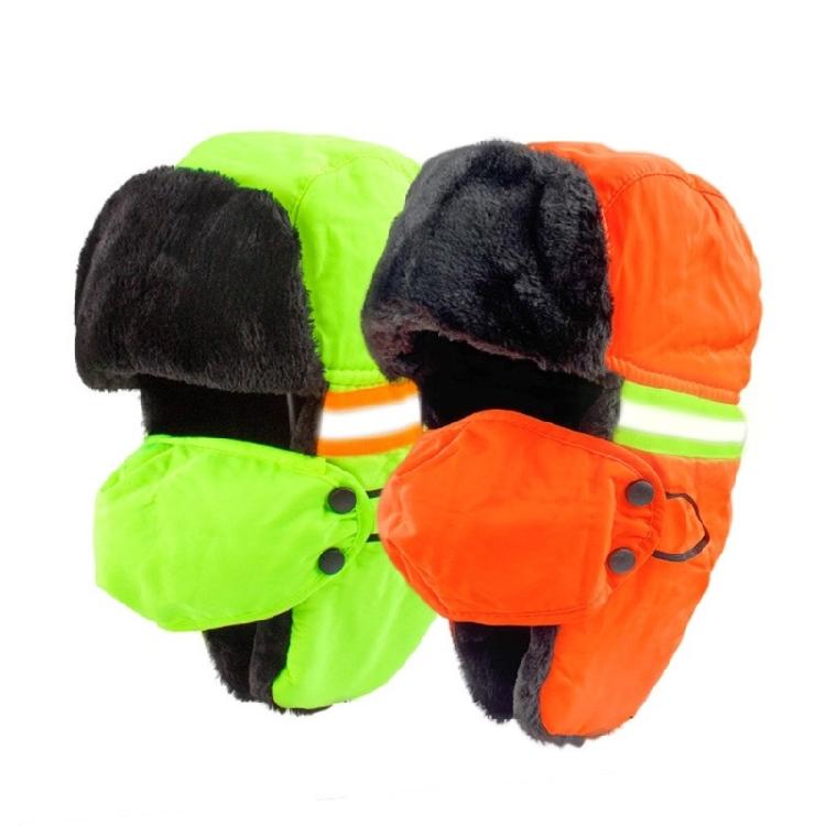 Visibility Reflective Safety Hat for Outdoor Activity Cold Weather Windproof Warm Winter Hat for Construction Workers
