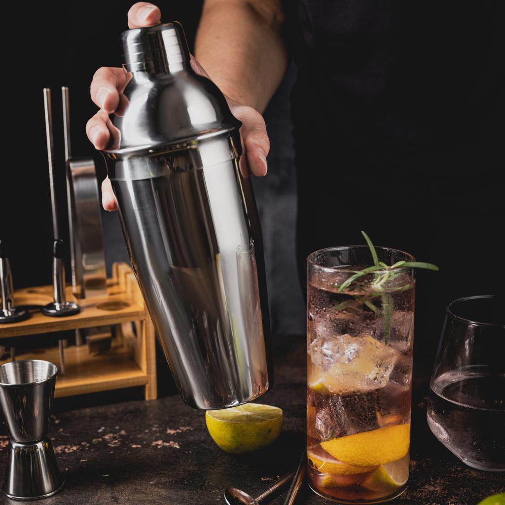 Zestaw barmański do drinków koktajli 15-ele Shaker srebrny KLAUSBERG KB-7653