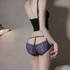 Super Hollow Beautiful Buttocks Lace Panties Women's Japanese Perspective Multi-strap Ice Silk Seamless Silk Smooth Breathable Briefs 3045