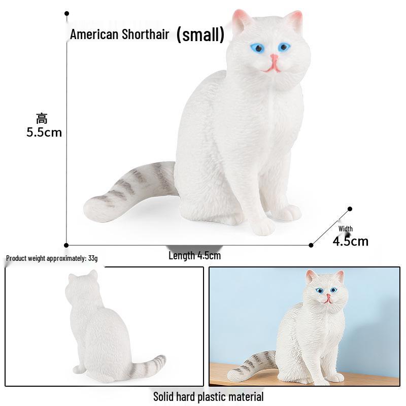 Realistic Cat Heart Model Toy Car Ornament - Black & White Pet Cats, Kindergarten Teaching Aid