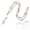 Boho Lanyards For Id Badges Gifts For Women For Christmas Retractable Wood Beaded Badge Holder Teacher Lanyard Cruise Lanyard