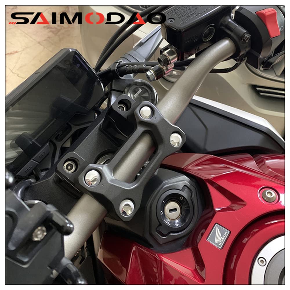 LEDISHUN Handlebar Risers for Honda CB650R (RH03) 2019-2024 NX400 8BL-NC65, 20mm Backward, 30mm Upward (Uses Handlebars) (Black)