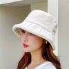 Imitation Fur Wool Bucket Hat Windproof Warm Fisherman Hat Personality Women's Plush Hat  Outdoor