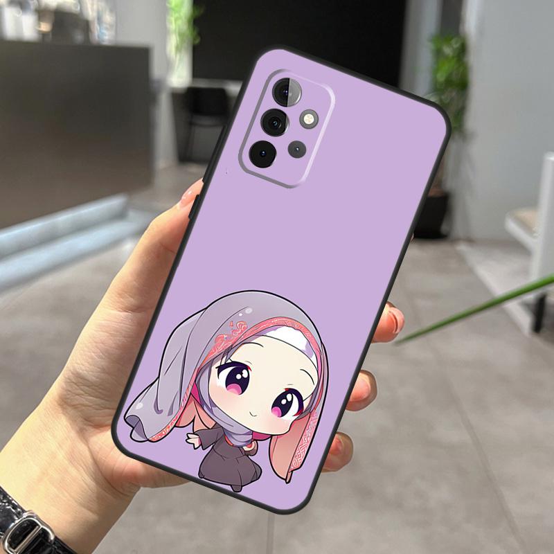 Muslim Arabic Hijab Girl Case For Samsung Galaxy A12 A32 A52 A05 A36 A56 A26 A16 A53 A33 A13 A55 A35 A15 A14 A34 A54