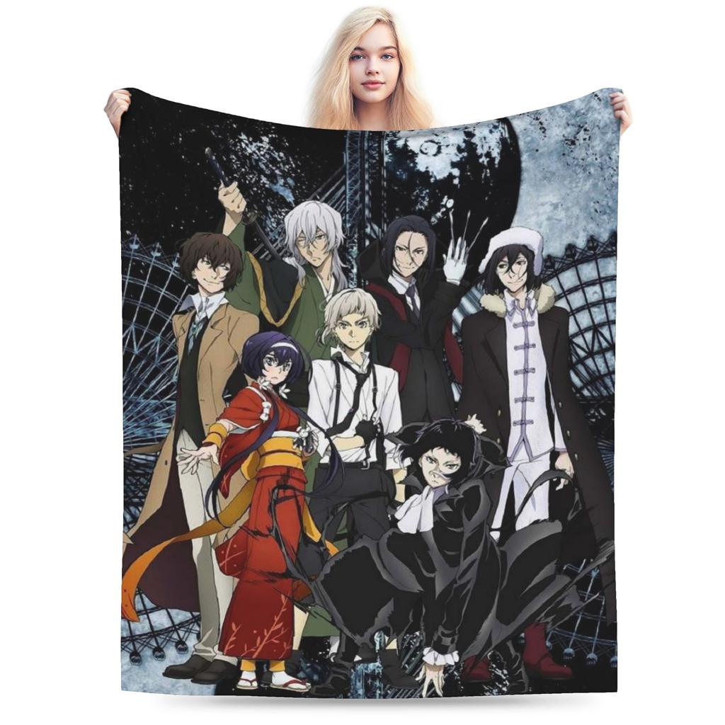 Super Soft Bungos Strays Dogs Manga Atsushi Nakajima Throw Blanket Premium Fleece Flannel Blanket Cozy Plush Blankets All Season