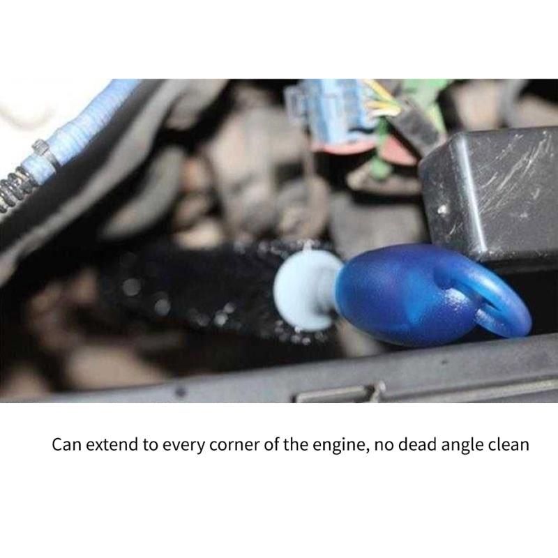 Automobile Flexible Long Reach Extended Engine Oil Dirt Washing Bristle Wheel Brush Long Handle Auto Car Detailing Tool