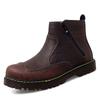 Podzimní pánské pracovní boty nadměrných velikostí Chelsea Boots Retro britský styl vysoké boty z pravé kůže