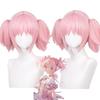 Complete Madoka Kaname Cosplay Wig Set | Extra Thick Pink Hair with Clip-On Twin Tails
