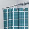 Blue Plaid Shower Curtain Waterproof Bath Mat Home Decor