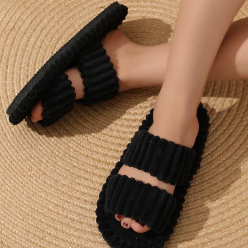 New Parallel Bars Curly Cotton Slippers Home Candy Color Indoor Fluffy Slippers