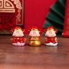 1Pcs Cute New Year's God Of Wealth Decorative Resin Figurines Stress Relief Healing Emotions Small Ornament Ideal Gifts For Home