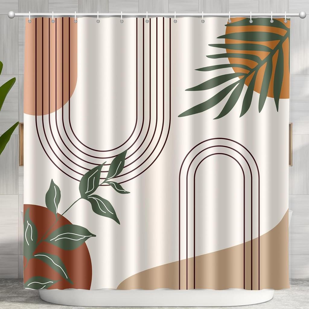 Merry Christmas And Happy New Year Shower Curtain,Santa Claus Elk Snowman Home Bathroom Decor, Bath Curtain With 12 Hooks