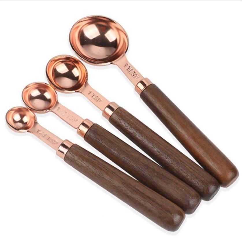 Seasoning Tool Stainless Steel Measuring Cups 4Pcs Portable Measuring Spoon
